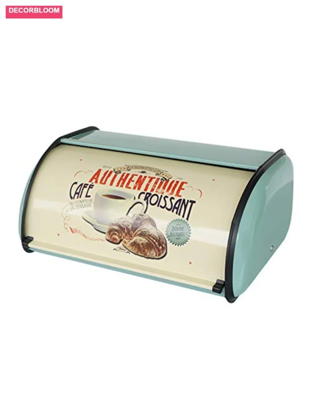Metal Roll Top Bread Box Vintage Counter Kitchen Storage